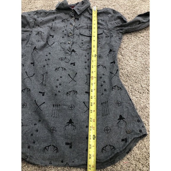 Legendary White Tails Women's Long Sleeve Flannel Tunic Top Gray XS - Picture 15 of 16